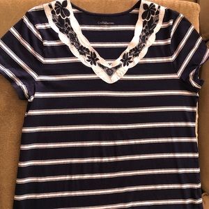 Extra large navy and white striped blouse✨💖